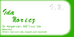 ida moricz business card